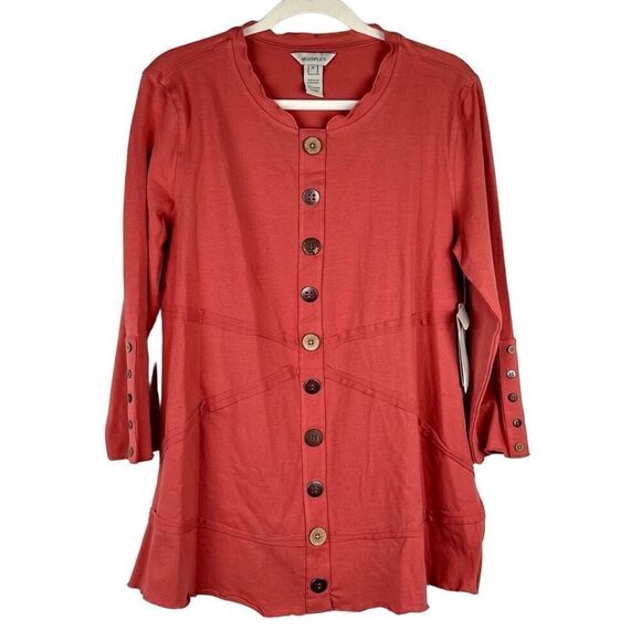 NWT Multiples Missy Wild Side Dusty Rose Tunic Medium - Picture 1 of 13